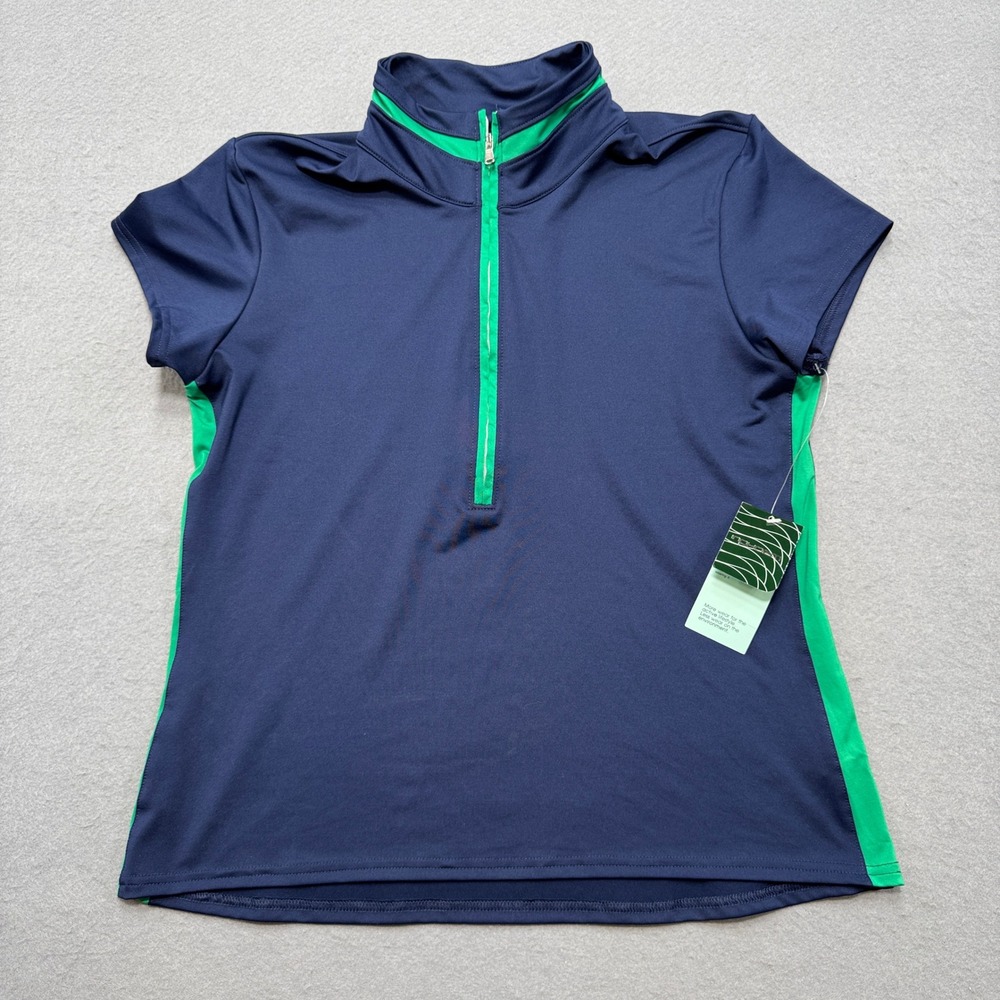 NEW Inphorm Amelia Golf Top Women's Large‎ Navy Blue Half Zip Activewear Tennis